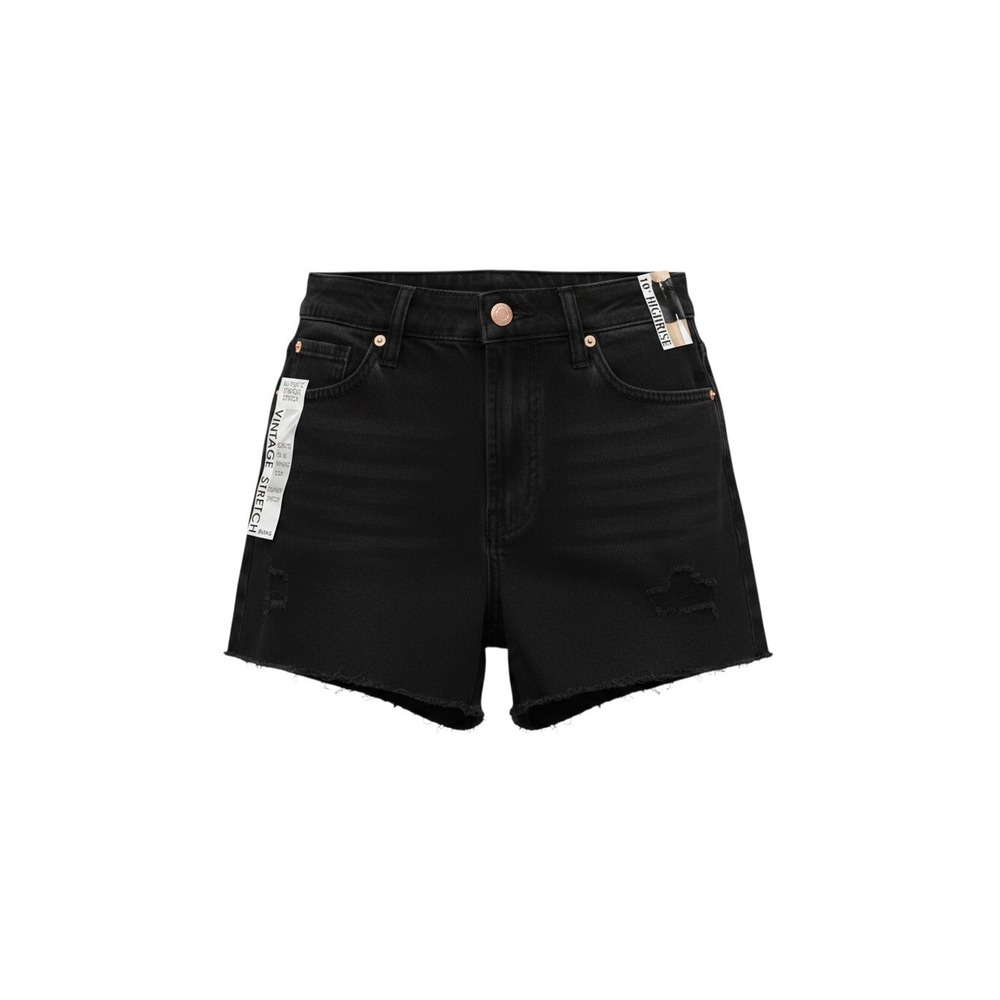 S.O.N.G. Denim Shorts Womens 13/31 Black NWT Curvy High Rise Vintage Stretch